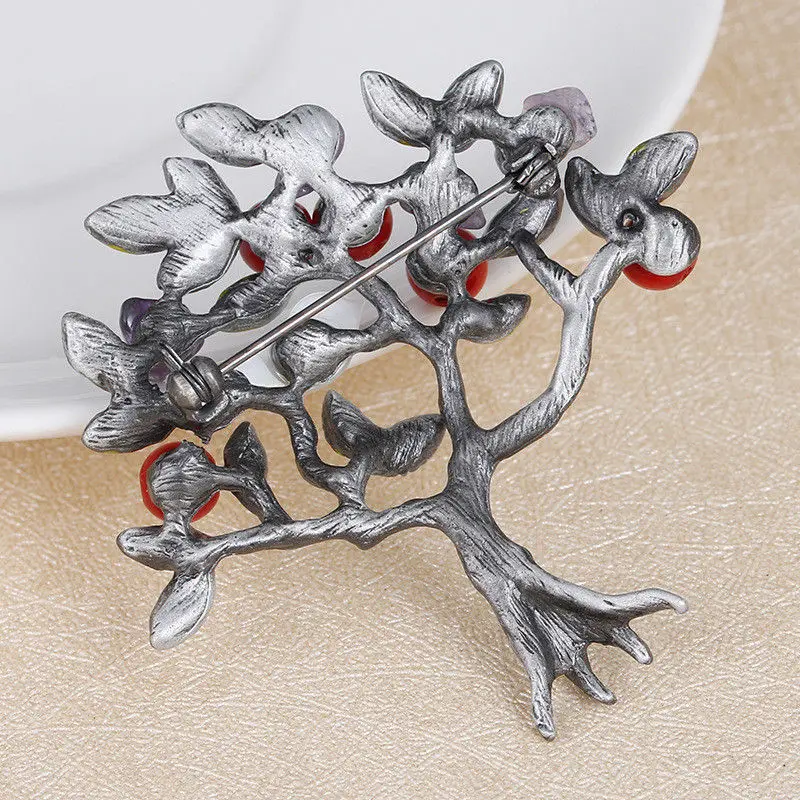 New Arrival Plant Tree Bird Brooch Stone Enamel Pearl Brooches Pins Vintage Scarves Buckle Lapel For Men Women Accessories | Украшения и
