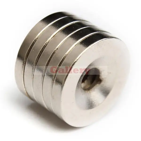 

15 Pcs Lot N50 20x3mm Strong Round Countersunk Ring Magnets 5mm Hole Rare Earth Neodymium