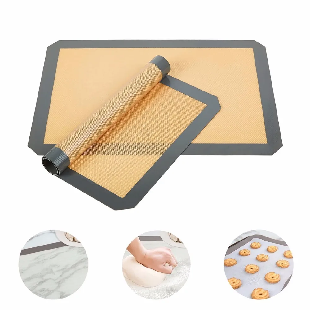 Silicone Baking Mat - Professional Grade Non Stick Silicon Liner for Bake Pans & Rolling