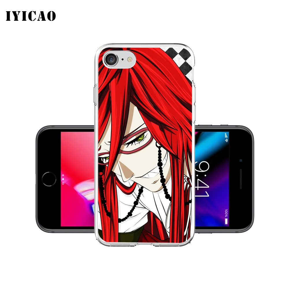 IYICAO Черный Дворецкий Grell Sutcliff Мягкий силиконовый чехол для телефона iPhone X XR XS MAX 6 6s