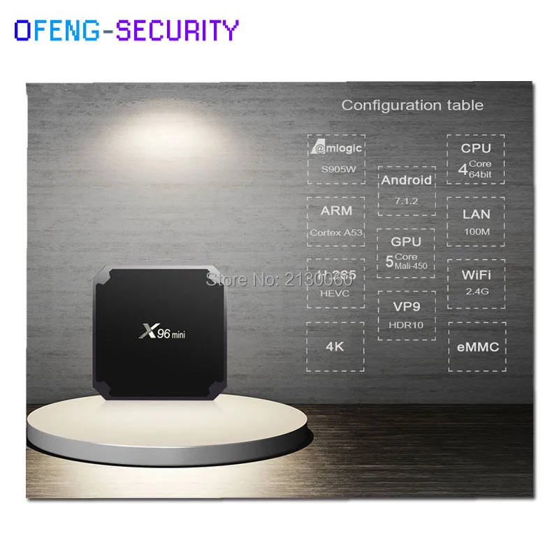 Оригинальный X96mini Android 7 1 для + 8 Гб Smart TV BOX четырехъядерный процессор Amlogic S905W