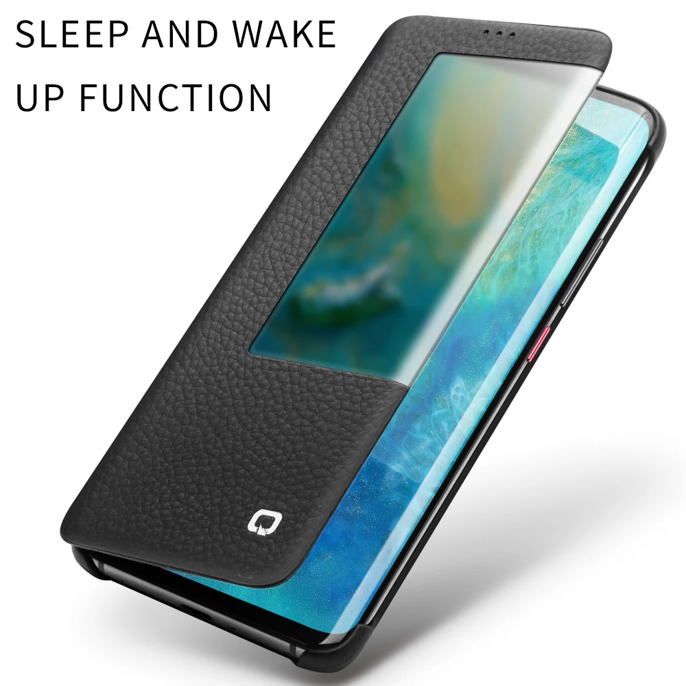 QIALINO, Ультратонкий чехол-книжка из натуральной кожи для huawei mate 20 Pro, Роскошный чехол для телефона с умным видом для huawei mate 20 X
