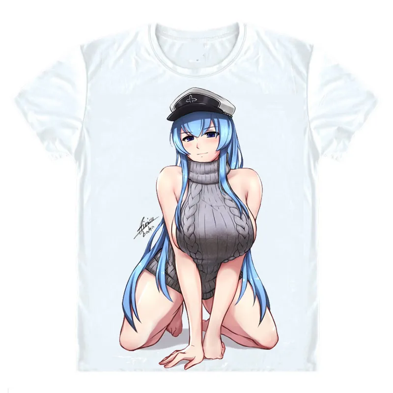 Akame Ga Kill! ga Kiru! Футболки с коротким рукавом Аниме Манга Jaegers Kurome Esdese Esdeath Esudesu
