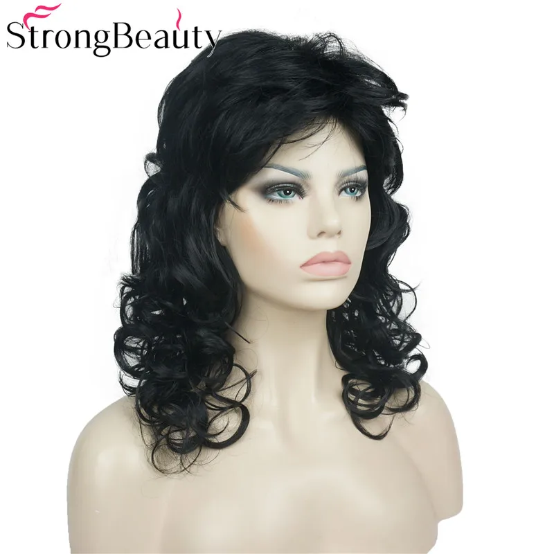StrongBeauty длинные вьющиеся бордовые парики женские синтетические светлые волосы