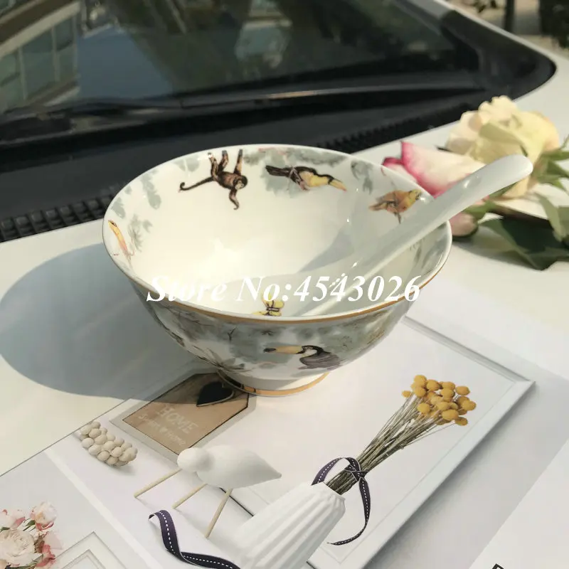Европейский стиль костяного фарфора чаши 4 5 дюйма чаша керамическая с животным |