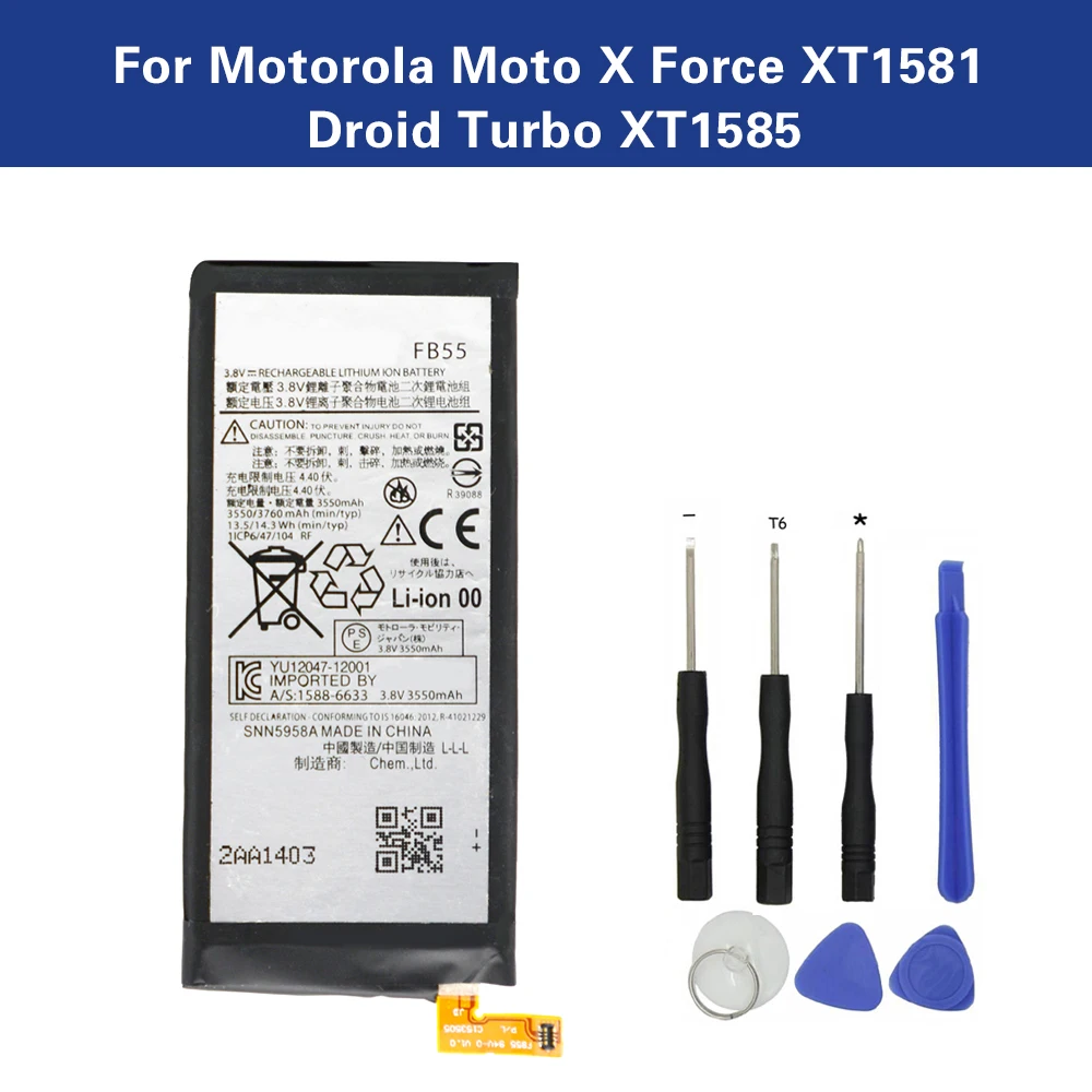 TAMEX Новый батарея FB55 для Motorola Droid turbo 2 XT1585 XT1580 XT1581 Moto X Force SNN5958A 3550/3760 запасная AKKU