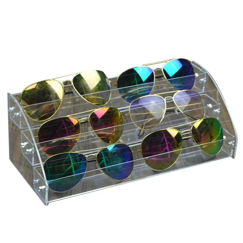 Акриловый ящик для хранения солнцезащитных очков с 6 отделениями прозрачный