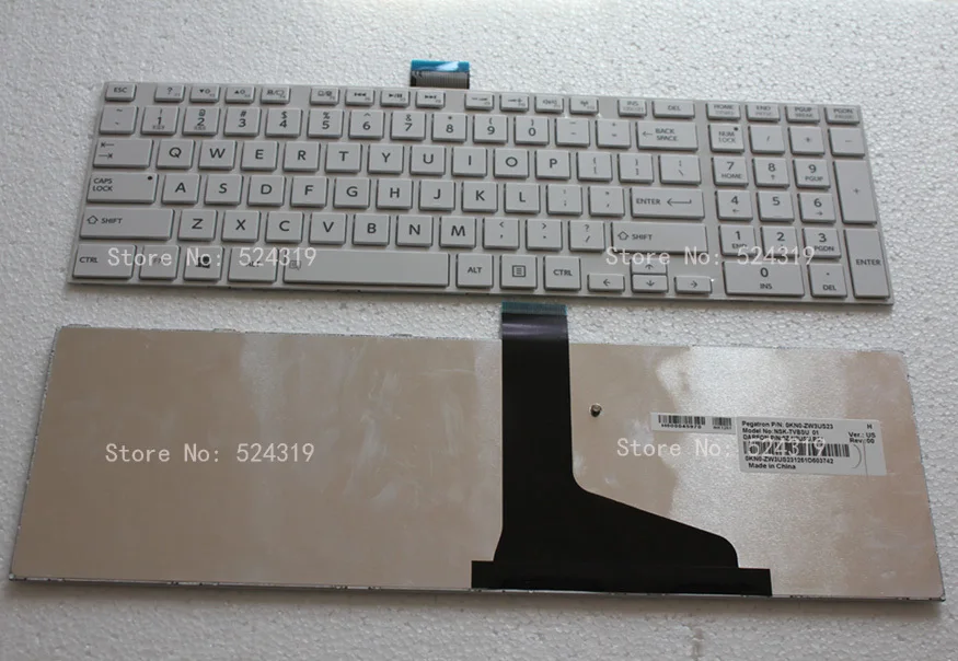 Клавиатура белая для ноутбука Toshiba L850 L855 L870 раскладка US | Компьютеры и офис