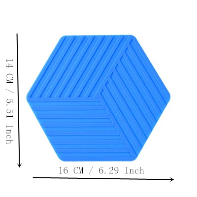 Blue Mat Утолщенный силиконовый коврик подставка для чашки Нескользящая изоляционная подставка для чаши коврик для чаши сплошной цвет Горячие подставки Подставка держатель для кастрюли кухонные аксессуары - Цвет: Blue Mat