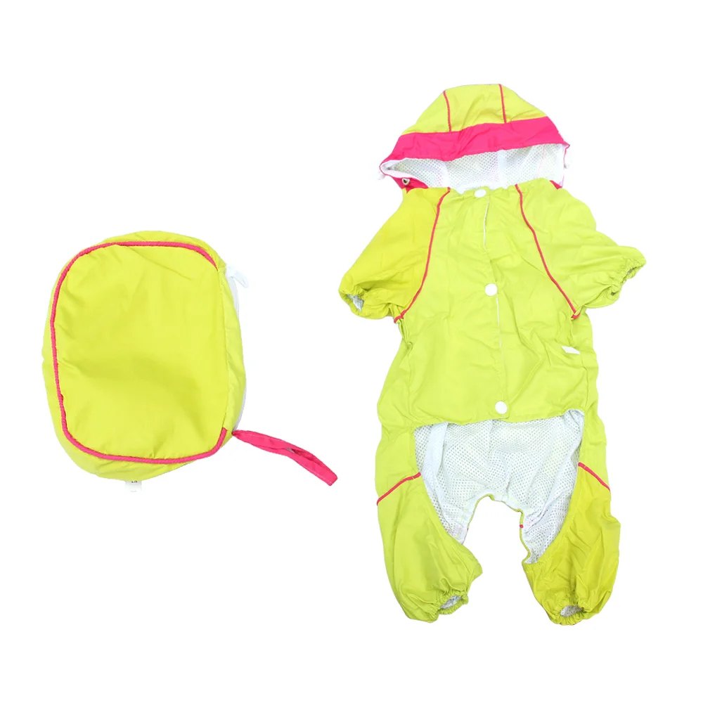 Теплый плащ с капюшоном для собак, мягкий плащ для щенков, водонепроницаемый плащ, комбинезон, дождевик, куртка для маленьких собак, кошек, одежда для домашних животных, синий, желтый, XS-XXL - Цвет: Цвет: желтый