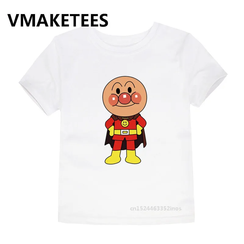 Anpanman/футболка для мальчиков и девочек с мультяшным принтом детская модная одежда
