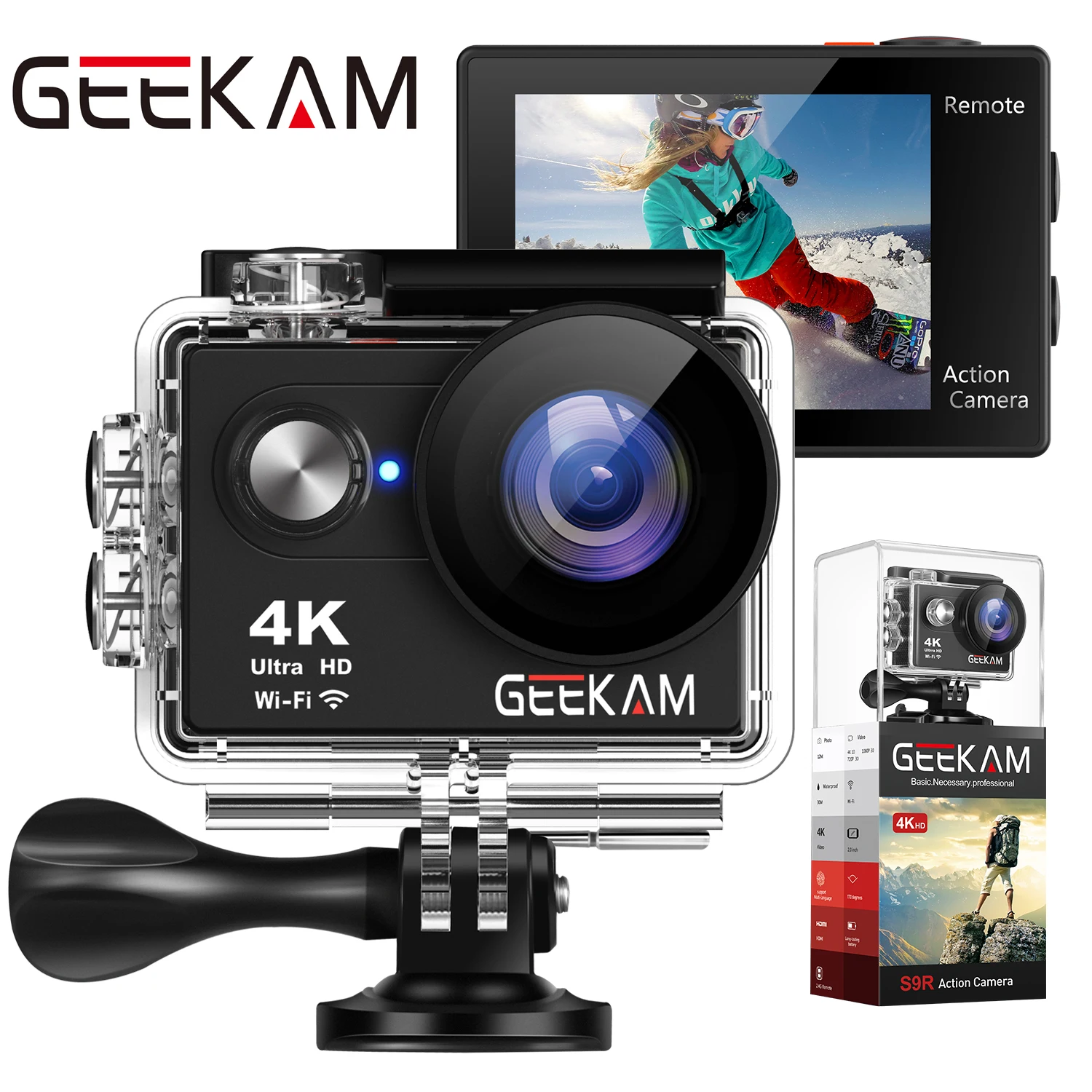 GEEKAM S9R/S9 Экшн-камера Ultra HD 4 K/10fps WiFi 2," Подводный Водонепроницаемый шлем видеокамера s Спортивная камера