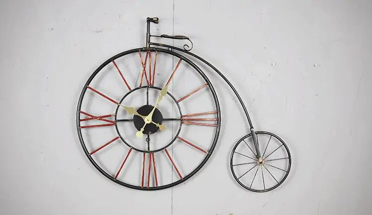 

Настенные часы в стиле американской деревни, ретро, подвески, старые идеи, железные, велосипедные, настенные часы, аксессуары, Декор