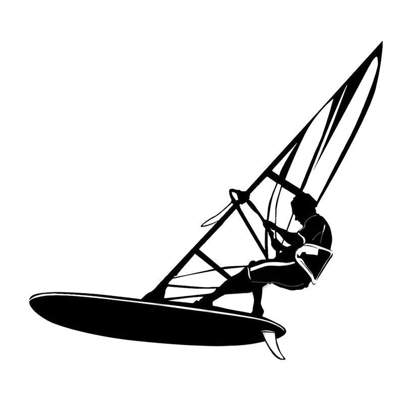 

17.5cm*15.8cm Windsurfing Water Extreme Sports Car Styling Stickers Black wall sticker