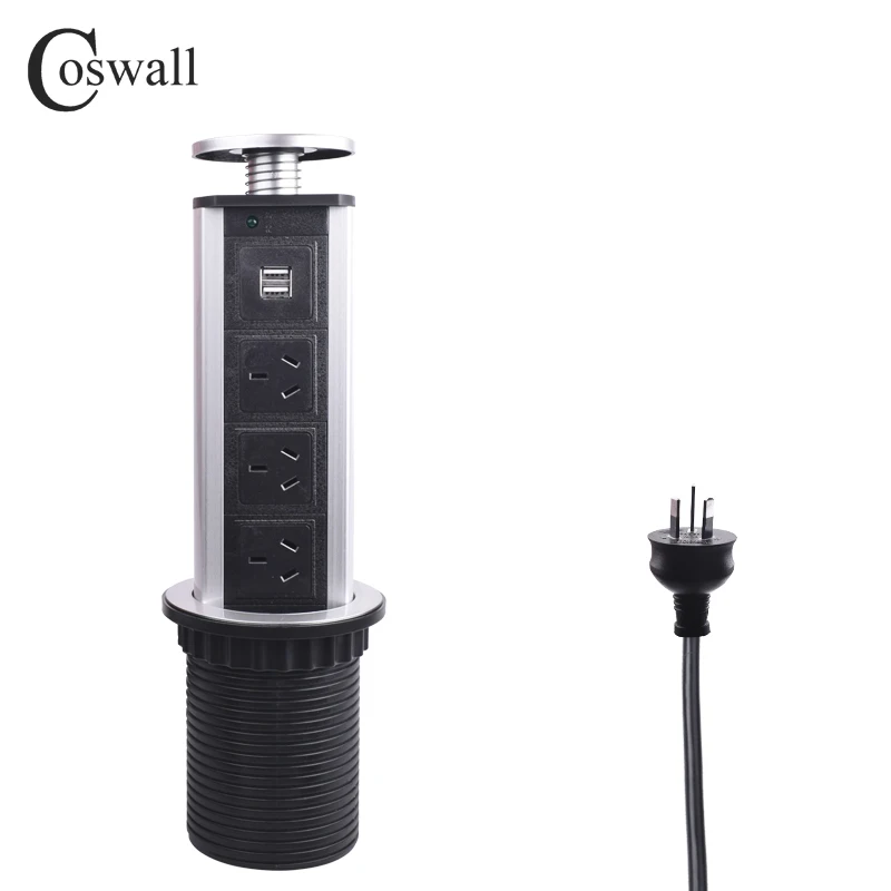 Выдвижная розетка COSWALL для кухонного стола с 2 USB портами и выдвижным