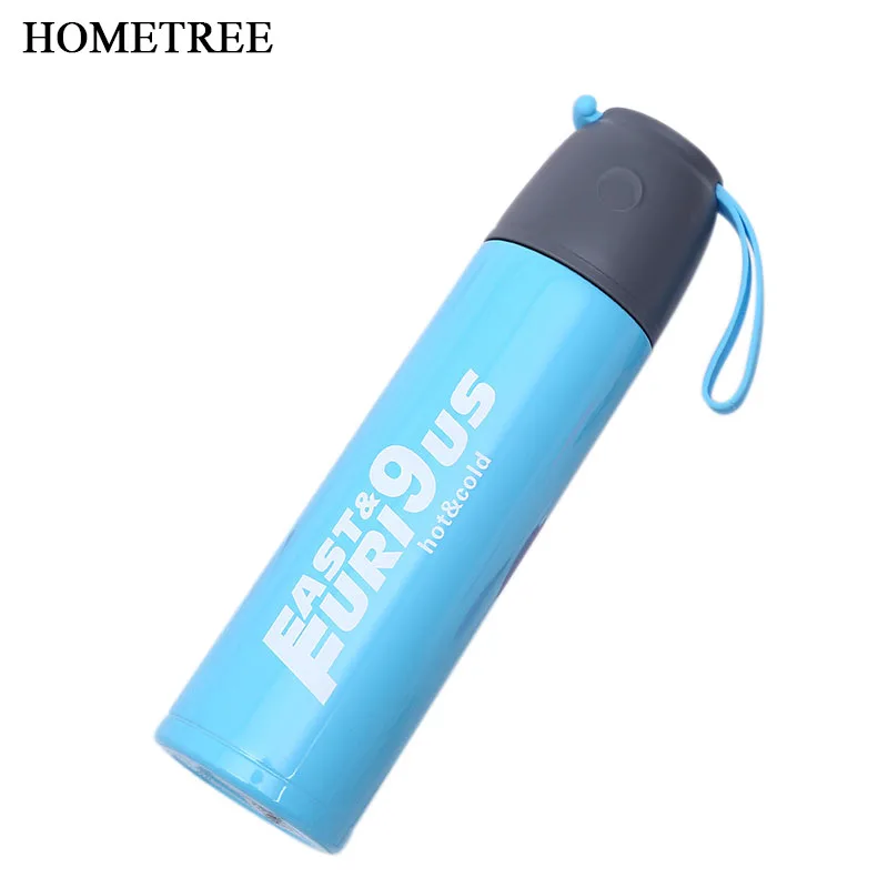 

HOMETREE 500ml Portable Thermos Cup Bottle Stainless Steel Band Cover Mention Rope Cup Vacuum Flasks Thermoses Sport Bottle H569