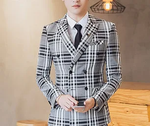 Black blazer Only Мужские костюмы в британском стиле, новейший дизайн пальто, брюки, мужской костюм, приталенный, в клетку, для сцены, свадебного платья, смокинги - Цвет: Black blazer Only
