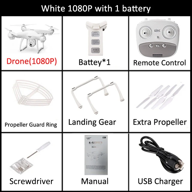 white 1080P 1battery S70W gps FPV Дрон с 1080 P HD FPV широкоугольная камера Wi-Fi живое видео слежение за мной gps возврат дома RC Квадрокоптер гоночный Дрон - Цвет: white 1080P 1battery