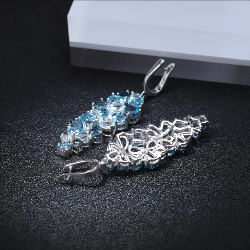 Женские Балетные серьги GEM'S BALLET подвески из серебра 925 пробы с натуральным