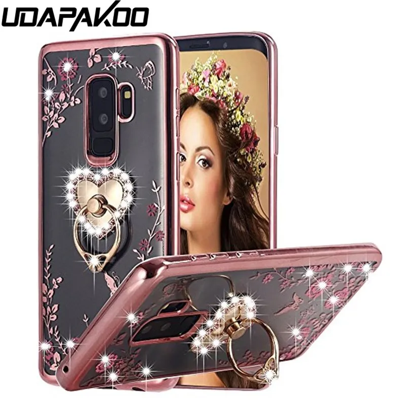 Чехол для телефона с искусственными бриллиантами Galaxy S9 S10 A40 A50 A70 A80 A3 A5 A7 2016 J5 J7 Neo