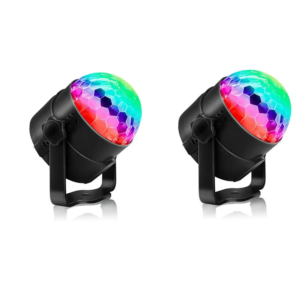 TPFOCUS 2 шт. LED 3 Вт RGB мини хрустальный шар сценическая лампа со звуковым управлением
