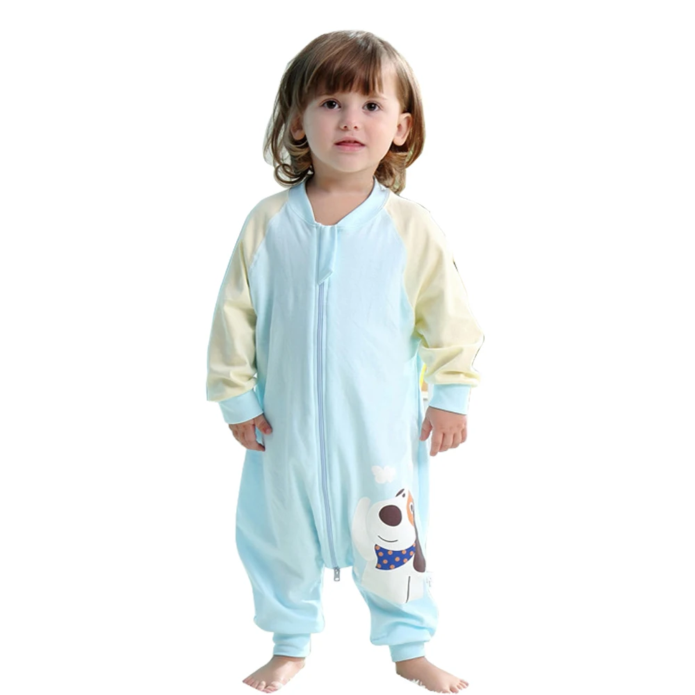

1 Baby Cotton Toddler Thinner Sleeping Bag Sack Long Sleeve Wearable Blanket Girl and Boy's Sleepingwear For Spring Summer Fall