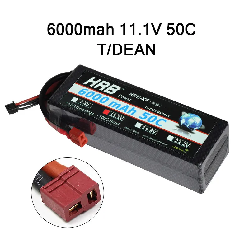 Hrb RC Lipo 1 S 2 S 3 S 4S 5S 3,7 V 7,4 V 11,1 V 14,8 V 18,5 V Батарея 1500 mah 2200 mah 3300 mah 4200 mah 5000 mah 5200 mah 6000 mah 10000 mah - Цвет: 3S 6000mah 50C T HC