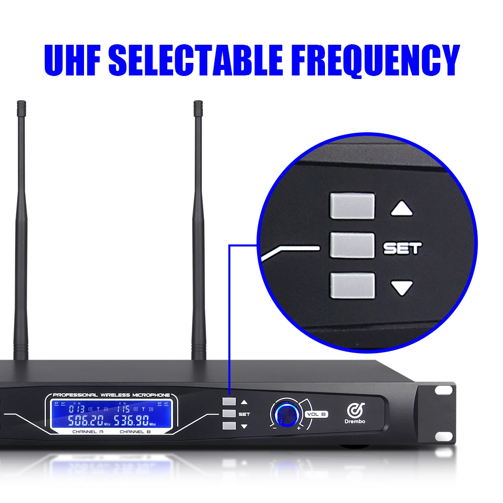 Debra audio Pro 80*2 выбираемый канал UHF беспроводная версия с двумя микрофонами для