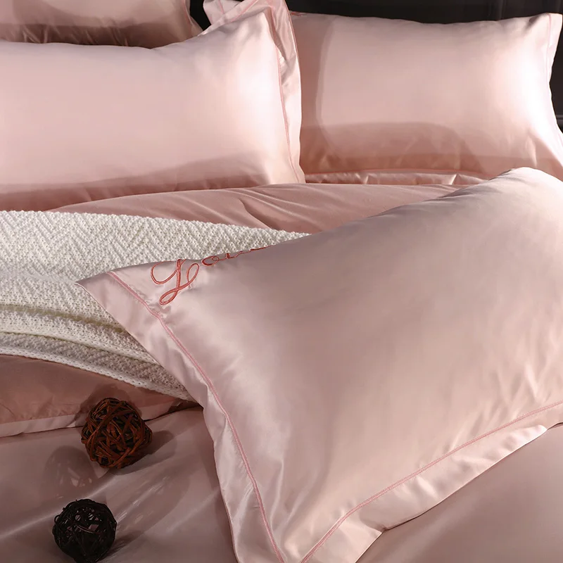 Комплект постельного белья из шелка и хлопка 4 шт. | Дом сад