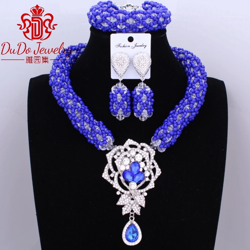 2017 новейший Рождественский ювелирный набор Дубай Королевское синее и белое