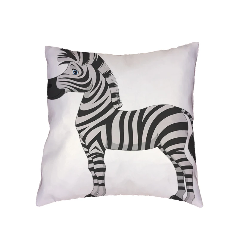 Чехол для подушки с изображением зебры наволочка черными изогнутыми линиями