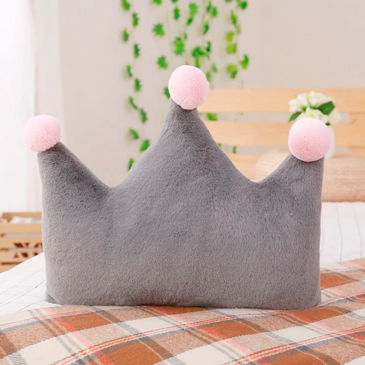 Crown grey Ins мальчики девочки Корона принцесса Сердце Луна кровать Подушка Съемная Детская комната украшения диван подушка ребенок soothe игрушка сделать фото - Цвет: Crown grey