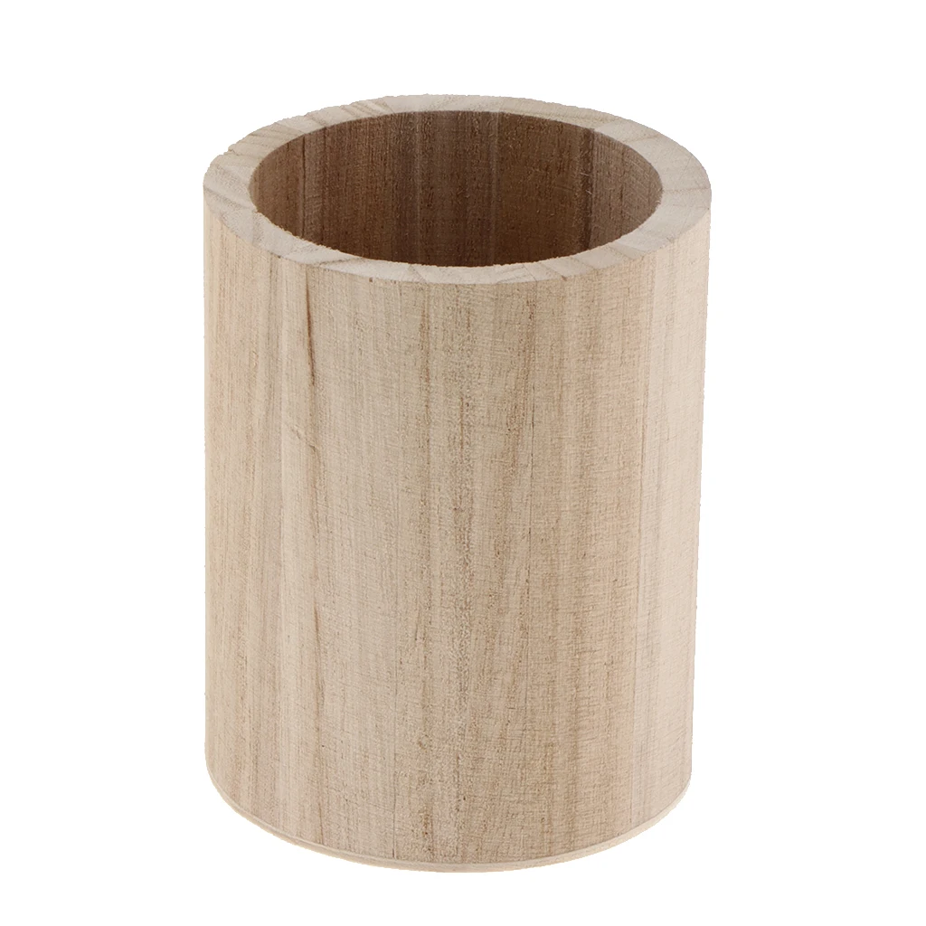 1 шт. круглая НЕОБРАБОТАННАЯ деревянная ручка держатель для карандашей