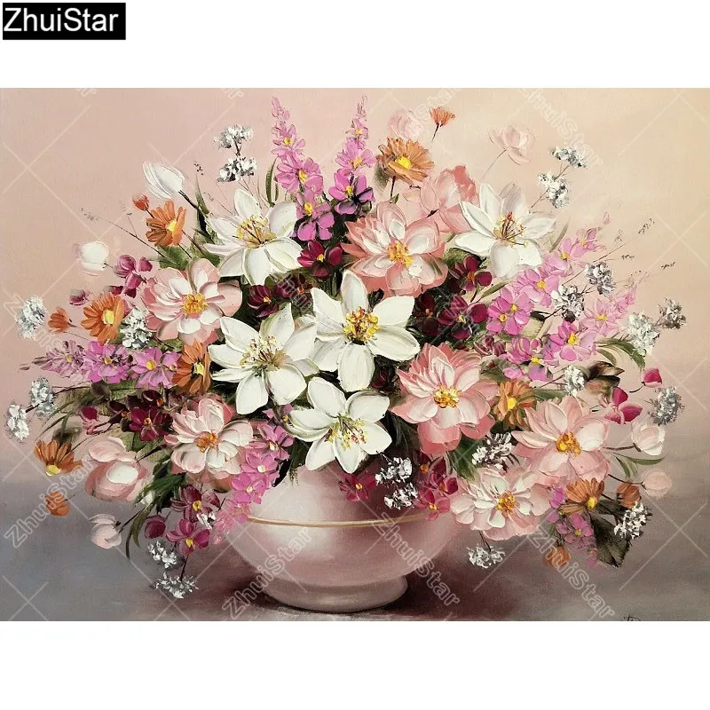 

Zhui Star Full Square Drill 5D DIY Diamond Painting "Colorful flower" 3D Embroidery Cross Stitch Rhinestone Mosaic Decor