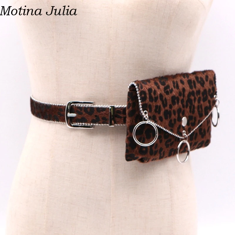 Motina Julia элегантные леопардовые замшевые круглые крутые поясные ремни женские