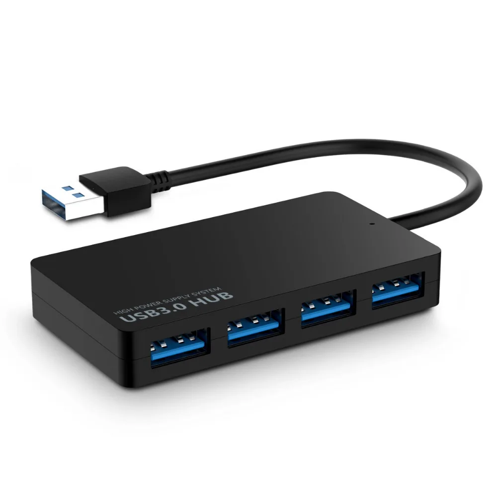 USB 3,0 4-Порты и разъёмы usb-хаб сплиттер адаптер 5 Гбит/с для портативного компьютера ПК супер Скорость usb-хаб