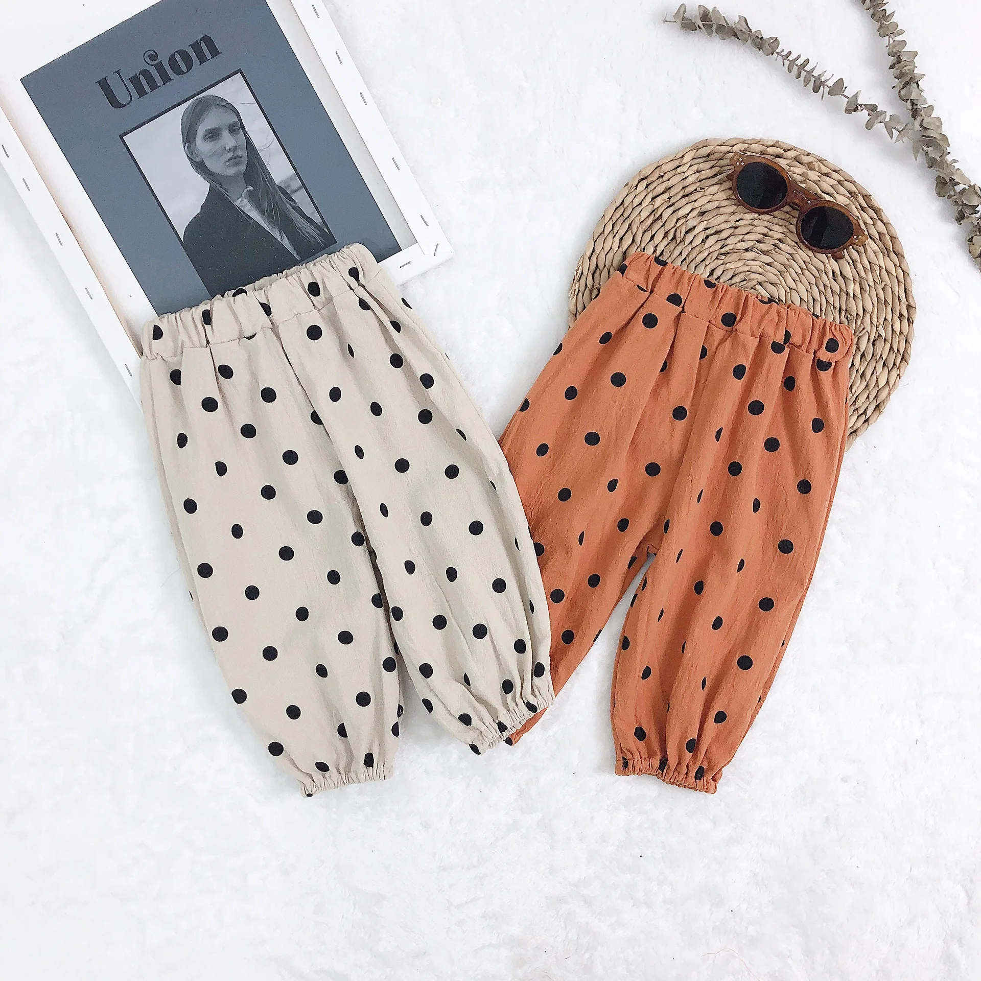 Korean style Spring summer dot printed loose pants for baby girls 1-5 years kids children all-match casual trousers |
