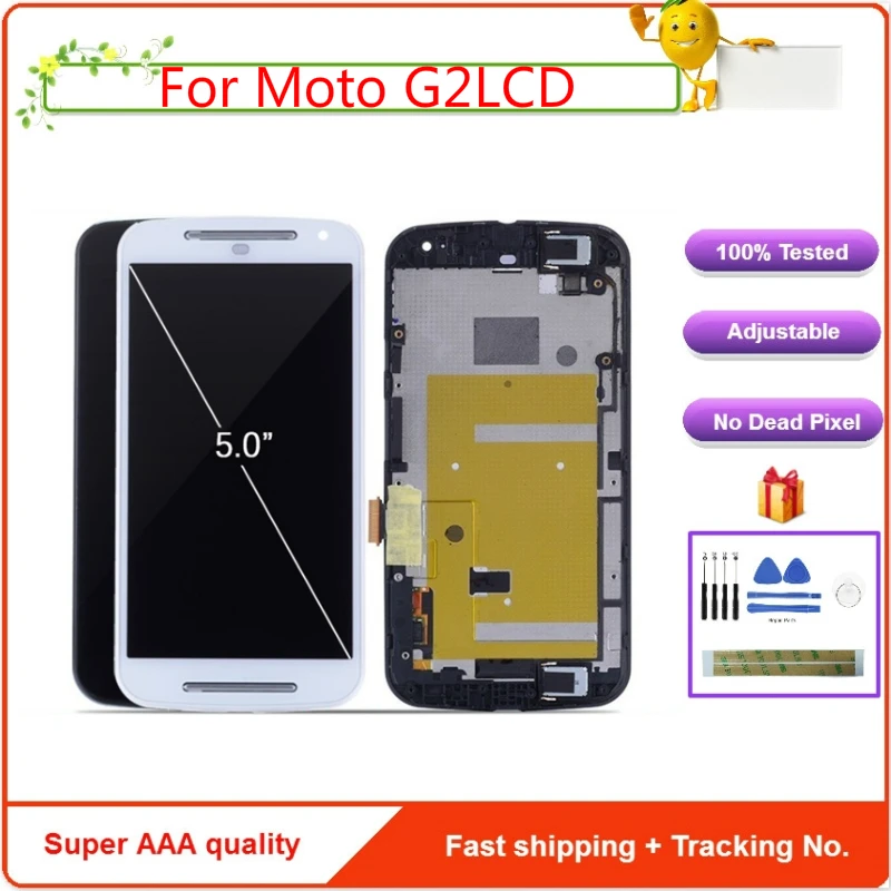 ЖК дисплей для MOTOROLA MOTO G2 сенсорный экран с рамкой сменный Moto G + 1 XT1063 XT1069 XT1068