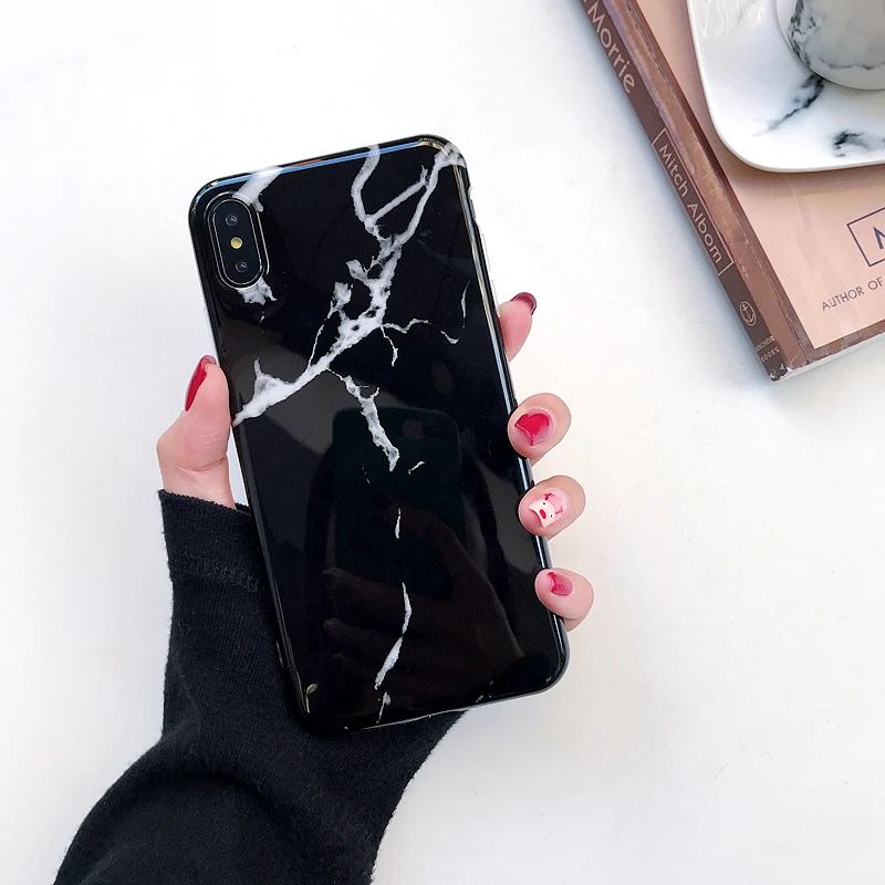 Роскошный мраморный силиконовый чехол для телефона для iphone 11 Pro XS Max X XR 7 8 6 6S Plus Чехол Мягкий ТПУ задняя крышка для iphone 8 7 Plus Funda