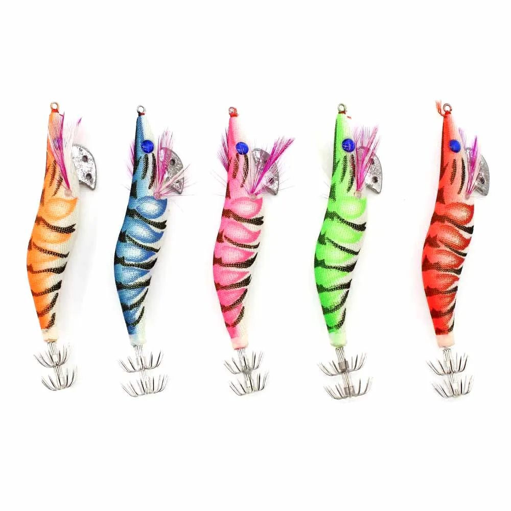 5 шт. приманки для ловли кальмаров искусственные набор пластиковых креветок