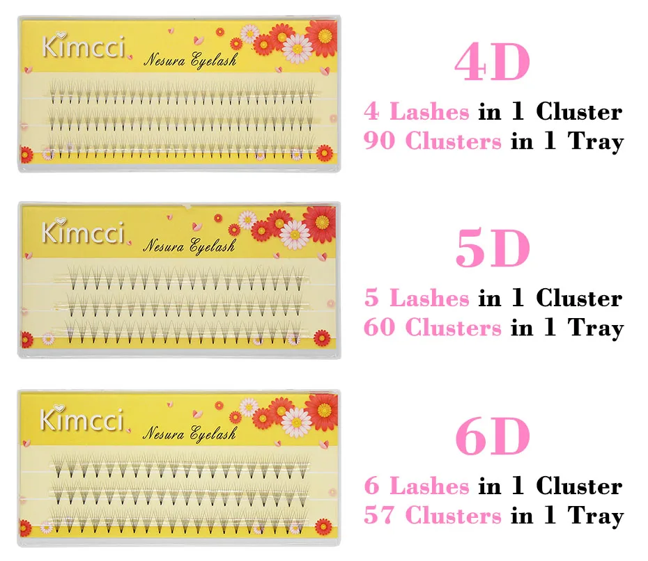 Kimcci 2D/3D/4D/5D/6D Профессиональные Индивидуальные Накладные ресницы наращивание натуральных мягких черных наращивание накладных ресниц макияж ресницы