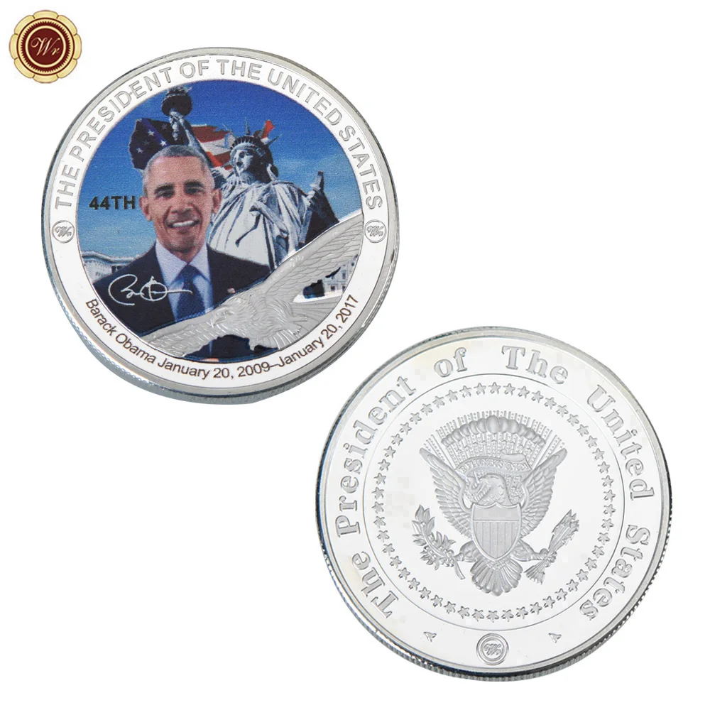 Памятная монета WR Барак Обама Серебряная 44 мировой президент США ВЫЗОВ МОНЕТА