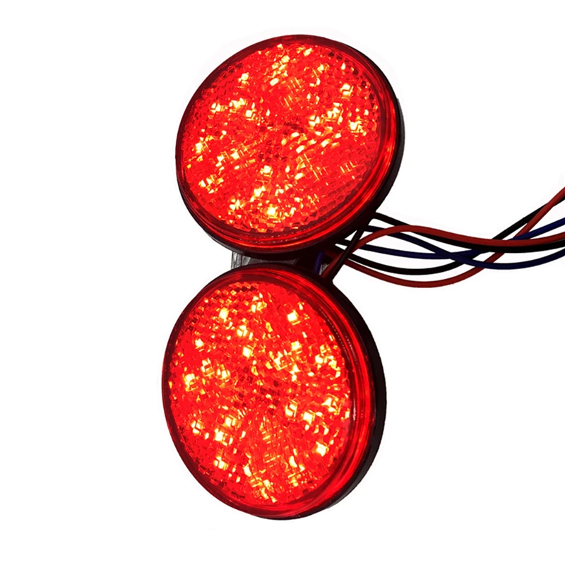 1/2 предмета в комплекте, красный 24 smd круглые светодиодные мотоциклетные задние светильник Универсальный 12V мини мотоцикл отражатель сигнала поворота Стоп-сигнал стоп-сигнала