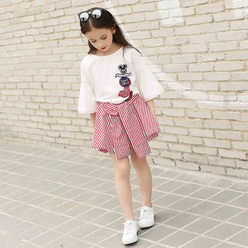 Модные юбки брюки для девочек подростков 2017 летние детские с защитой от кражи до