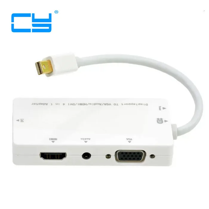 Кабель адаптер 4 в 1 с портом дисплея Mini DP Thunderbolt на HDMI VGA DVI|Компьютерные кабели и