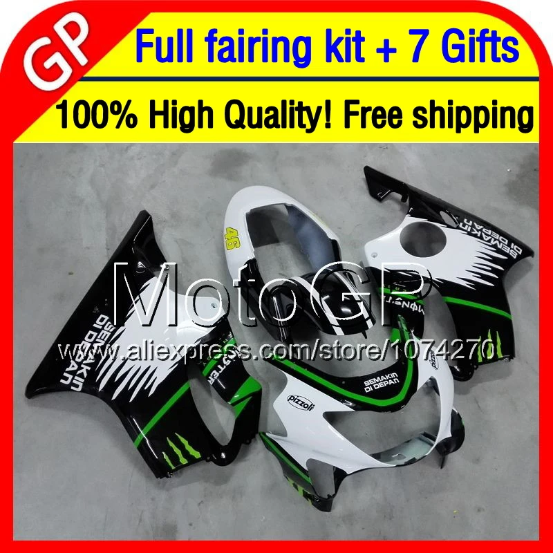 7 подарки Для HONDA CBR600F4 99-00 Черный белый Обтекатели CBR 600F4 21GP27 CBR600 F4 600 99 00 1999 2000