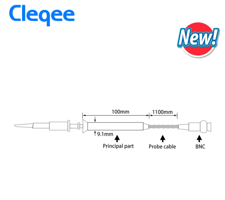 Датчик осциллографа Cleqee P4100 1 шт. 100:1 выдерживает Высокое напряжение 2 кВ 100 МГц для