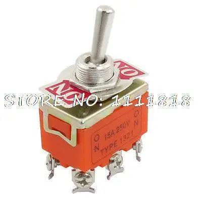 AC 15A/250V DPDT двойной полюс Вкл/вкл Винтовые клеммы запирающий переключатель |