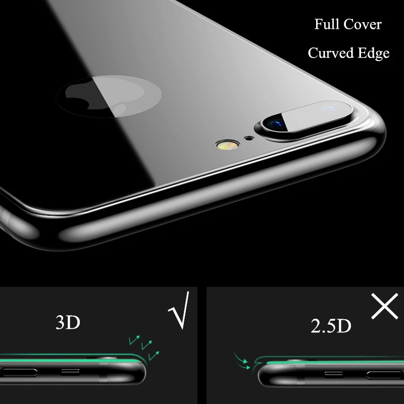 2 шт 3D полное покрытие Задняя стеклянная защита для iphone Xs Max Xr 6 6S 7 8 Plus 9H Закаленное