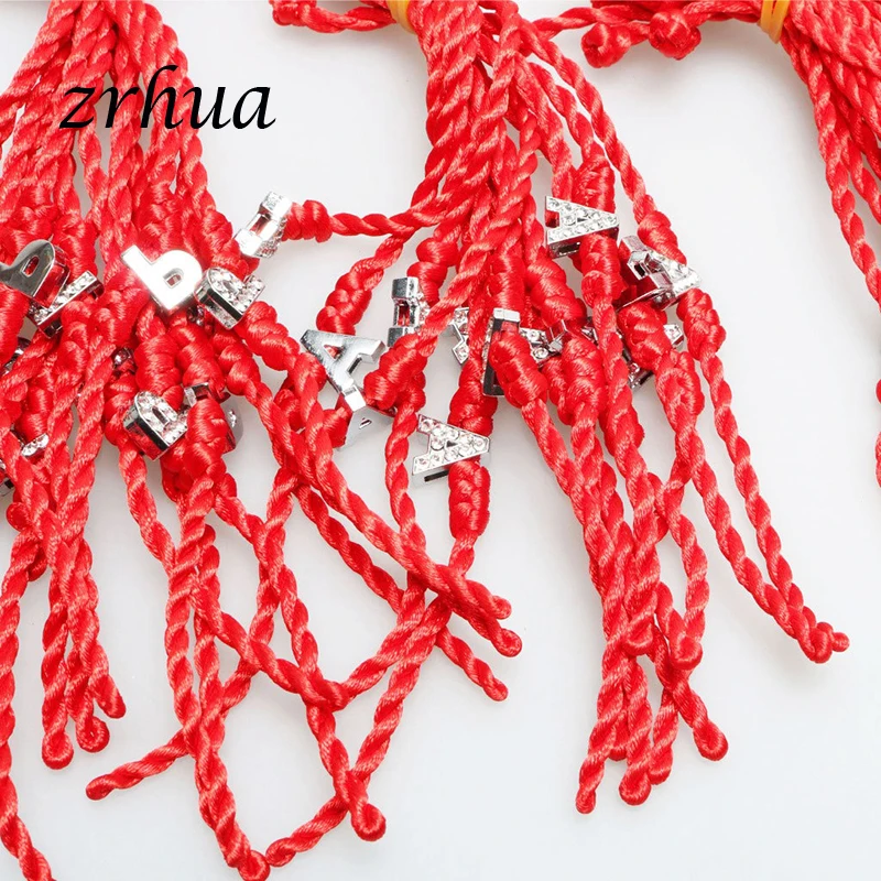 ZRHUA A Z хрустальные буквы амулеты красная веревка счастливые браслеты для женщин